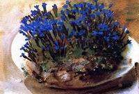 (image for) Handmade Oil painting for home canvas, oil painting framed canvas for living room John Singer Sargenti's art Blue Gentians 1905